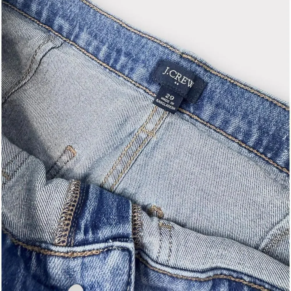 J.Crew Womens Jeans Denim Blue Medium Wash Cropped Pockets Zipper Size 29